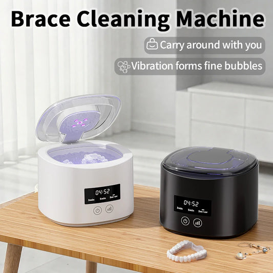 USB Electric Ultrasonic Cleaner Machine Multi-Function Denture Braces Box Cleaning for Invisible Retainer Dental Care